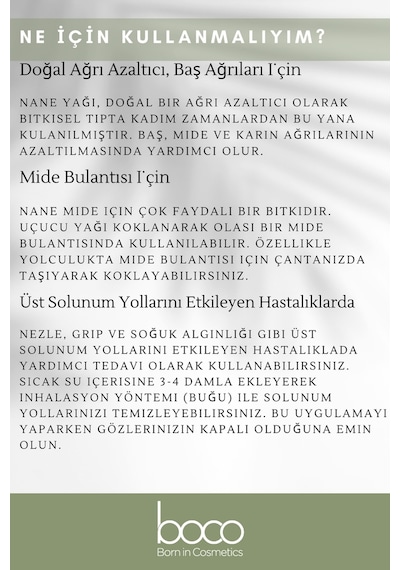 Boco Born In Cosmetics %100 Saf Nane Uçucu Yağı 10 ML