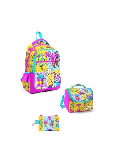 Coral High Kids Mixed Dondurma Desenli 3 Lü Okul Çanta Seti 3set23645