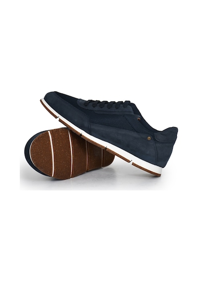 Tuna Hakiki Nubuk Deri/tekstil Lacivert Erkek Sneaker Ayakkabı - X241336 Lacivert