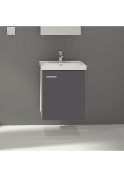 Denko Terra 50 Cm Mdf Antrasit Gri Banyo Dolabı Alt Modül, Lavabo Antrasit - Gri Denko Terra 50 Cm Mdf Antrasit Gri Banyo Dolabı Alt Modül, Lavabo Antrasit - Gri