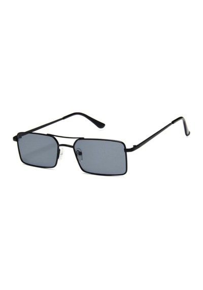 Drizmo Dörtgen Unisex Retro Güneş Gözlüğü Siyah