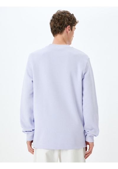 Koton Bisiklet Yaka Pamuklu Basic Sweatshirt Lila 5sam70008mk Lila