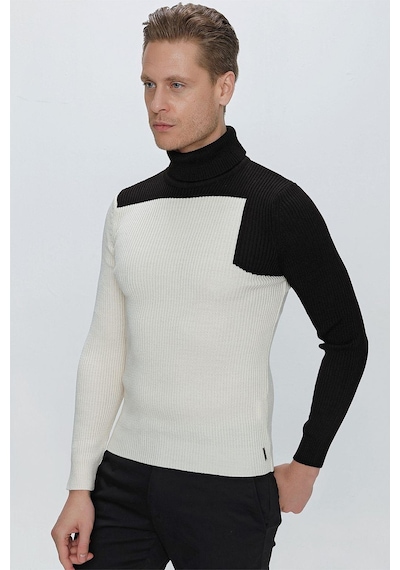 Efor Tr 842 Slim Fit Ekru Klasik Triko Ekru