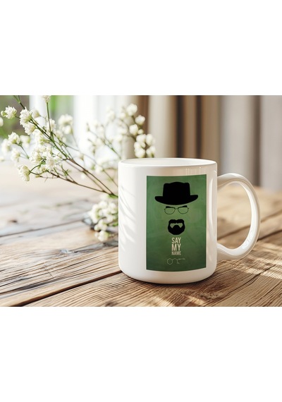 Breaking Bad Fanlarına Özel Say My Name Yazılı Kupa Bardak Dizi Temalı Tasarım Koleksiyonluk Beyaz
