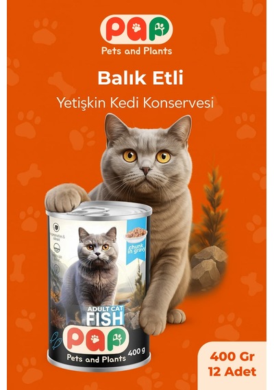 Pets And Plants Balık Yetişkin Kedi Konservesi 12 x 400 G