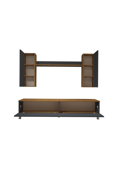 Decoraktiv Eko 5d Mdf Std Krom Ayaklı Tv Ünitesi Tv Sehpası Pera - Antrasit