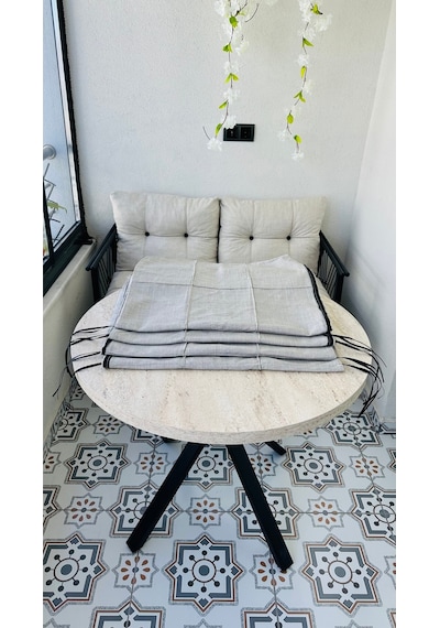 Bahçe Balkon Takımı Minder Kılıf Takımı 4 Adet Açık Gri