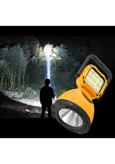 Usb Şarjlı Solar El Feneri Taşınabilir Kamp Feneri Panther 8410 Turuncu