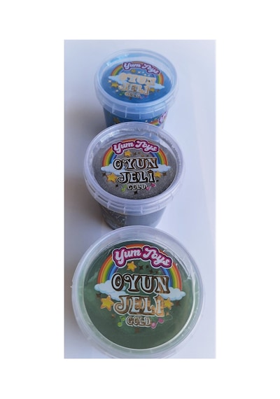 Yumtoys Gold Serisi Slaym - Hazır Slime 3 Renk 3 Kutu 140x3 Gr Yeşil, Mavi, Gümüş