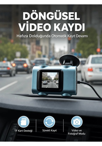 Ers Mini Araç İçi Kamera Sürekli Kayıt Geniş Açılı Yeni Nesil 46236086