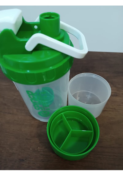 Sızdırmaz Ve Ve Vidalı Kapaklı Plastik Shaker Şefaf Yeşil