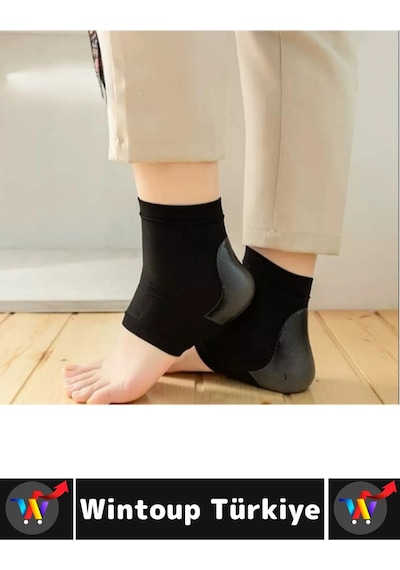 Ergonomik Konforlu Kaymaz  Azaltan Esnek Silikon Çok Şık Unisex Nemlendirici Topuk Çorabı 2 Çift Standart