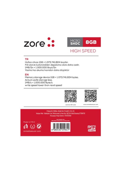 Lexroo Micro Sd Hafıza Kartı 8gb
