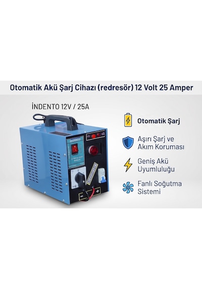 Otomatik Akü Şarj Cihazı Redresör 12 Volt 25 Amper