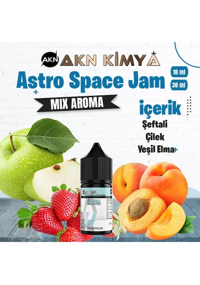 Akn Kimya Astro Space Jam Mix Aroma Yeşil Elma Şeftali Gıda Aroması 10 Ml