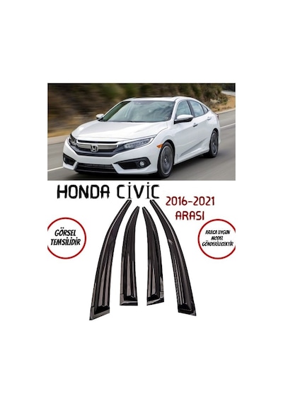 Honda Civic Cam Rüzgarlığı 4-lü 2016-2021 Arası Takım