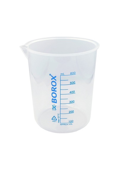 Borox Plastik Beher 600 ML Ölçü Kabı Mavi Skala