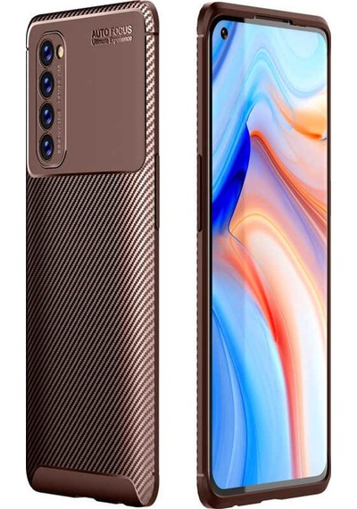 Oppo Reno 4 Pro 4G Kılıf Zore Negro Silikon Kapak-Kahverengi