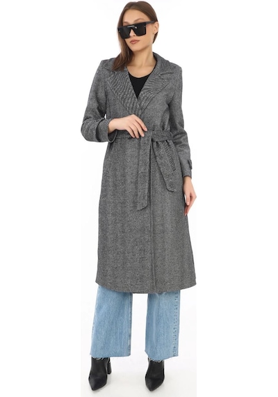 Ertaştrendstore Kadın Balık Sırtı Kaşe Kaban Uzun Boy Kruvaze Yaka Kuşaklı Astarlı Tesettür Kaban - Füme Çok Renk Ertaştrendstore Kadın Balık Sırtı Kaşe Kaban Uzun Boy Kruvaze Yaka Kuşaklı Astarlı Tesettür Kaban - Füme Çok Renk