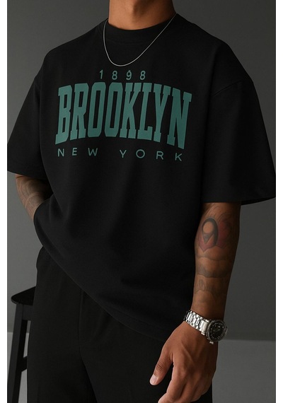 Brooklyn Baskılı Unisex Tshırt 3q2 Çok Renkli
