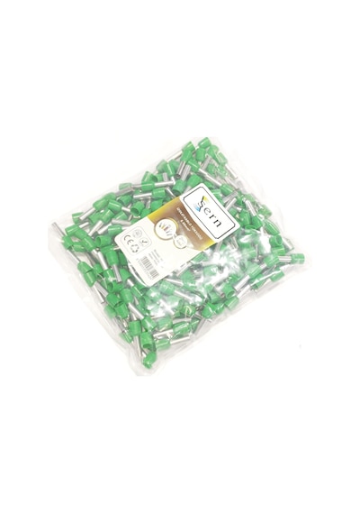 6mm Tek Girişli İzoleli Kablo Yüksüğü - Fransız Norm Yeşil 1 Paket 250 Adet