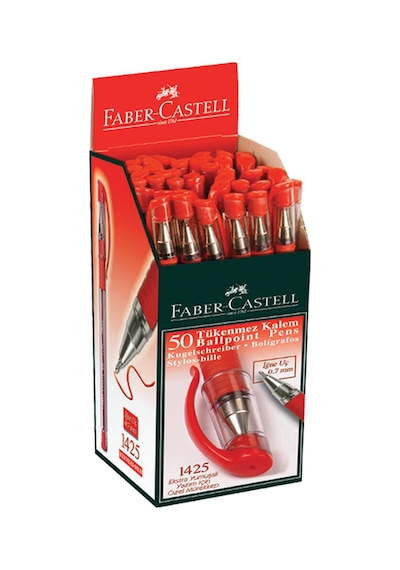 Faber Tükenmez Kalem İğne Uç 50 Li Kırmızı 1425 Çok Renkli