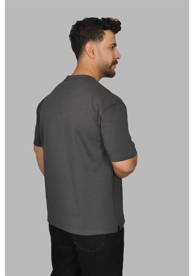 Manta 2772 Bisiklet Yaka Oversize Erkek T-shirt-29960 Antrasit