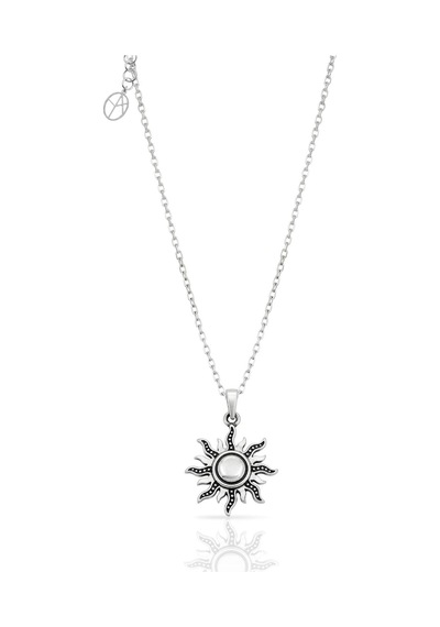 Oya Silver Minimal Karartma Gümüş Güneş Kolyesi 2.1x1.8cm Oyot390