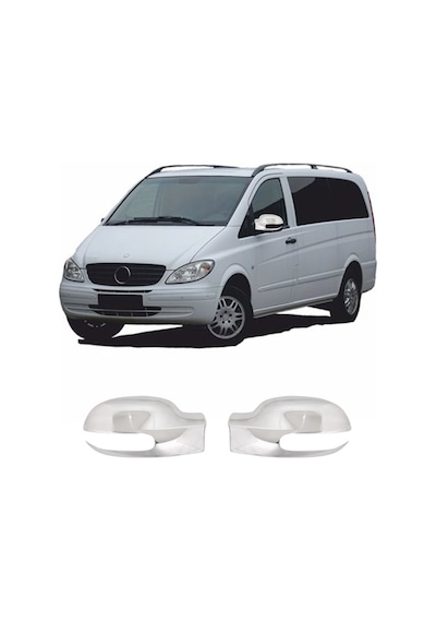 Mercedes Viano Uyumlu 2003-2014 Krom Ayna Kapağı 2 Parça Paslanmaz Çelik