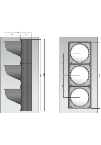 300 mm Power Ledli Oto Sinyal Verici, Trafik Lambası-574 - 24 VDC