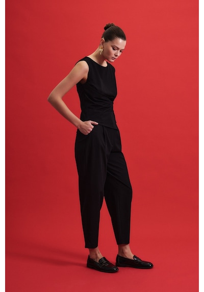 Sateen Lena Havuç Pantolon - Siyah-136961 siyah