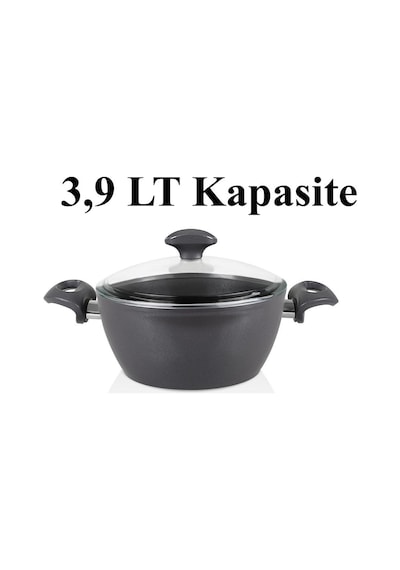 Falez Seramik Tencere Tava Seti 26 Cm Tava Ve Karnıyarık + 24 Cm Derin Tencere Füme