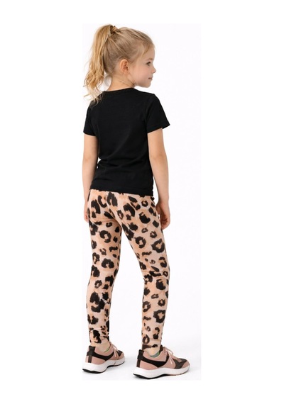 Baglan Kız Çocuk Fitilli Tayt Leopar Bgl-st05205 Pudra