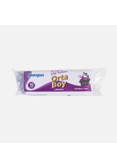 Cleanpex Büzgülü Çöp Torbası Orta Boy 10 Adet 55x60cm