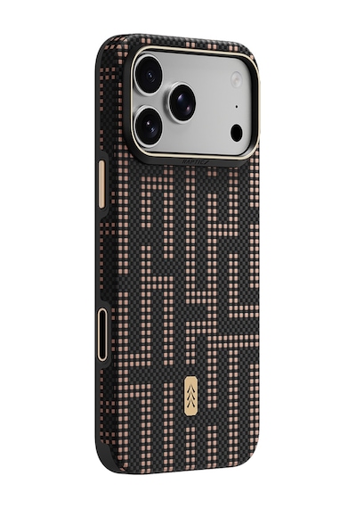 Apple iPhone Uyumlu 18 Pro Kılıf M-safe Şarj Özellikli Raptic Aramid Dual Ultra Grid Serisi Karbon Kapak Siyah