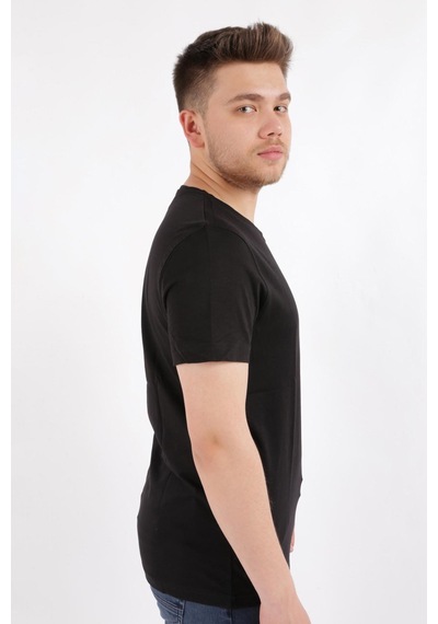Cazador 4601 Erkek V Flamlı T-shirt 24YCEEO04601-R1534 Siyah