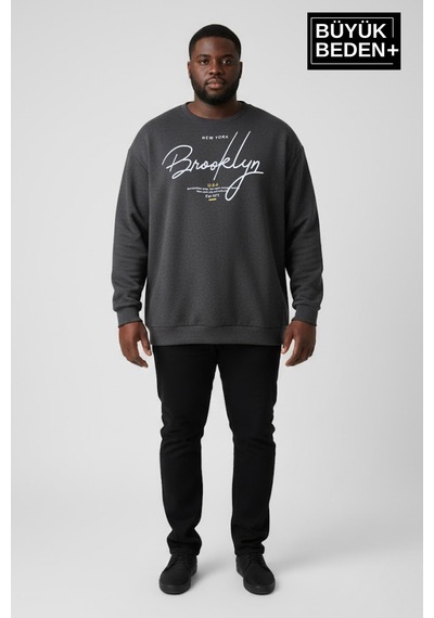 Süperlife Erkek Büyük Beden El Yazılı Brooklyn Baskılı Bisiklet Yaka İnce Sweatshirt Spr26bsw956-6 Antrasit Süperlife Erkek Büyük Beden El Yazılı Brooklyn Baskılı Bisiklet Yaka İnce Sweatshirt Spr26bsw956-6 Antrasit