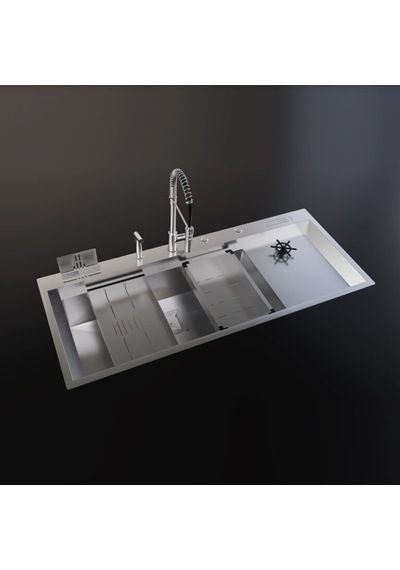 Inox 118x50 Tek Göz Bardak Yıkamalı Paslanmaz Çelik Eviye Renkli
