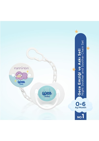 Wee Baby Nanninom Gece Emziği ve Emzik Askısı Seti