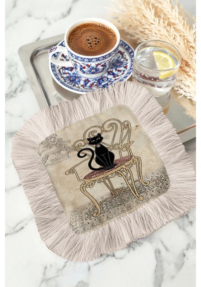 Zarif Vintage Kedi Püsküllü Sunum Peçetesi - Şık Bohem Nostaljik Siyah Krem Bardak Altlığı Mendil Açık Lavanta Duman Zarif Vintage Kedi Püsküllü Sunum Peçetesi - Şık Bohem Nostaljik Siyah Krem Bardak Altlığı Mendil Açık Lavanta Duman