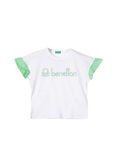United Colors Of Benetton Kız Çocuk Tshirt Bnt-g21225 Beyaz