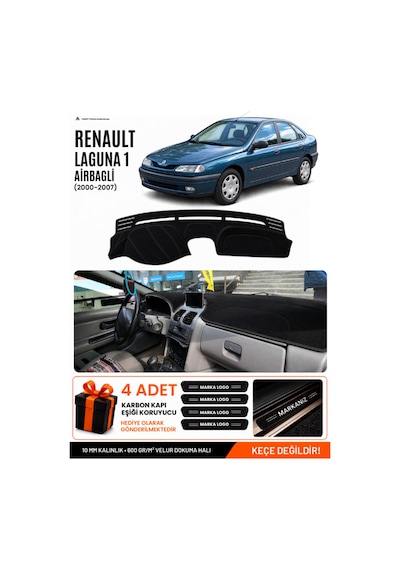 Renault Laguna 1 Aırbagli 2000-2007 Uyumlu Torpido Örtüsü, Torpido Kılıfı - Siyah