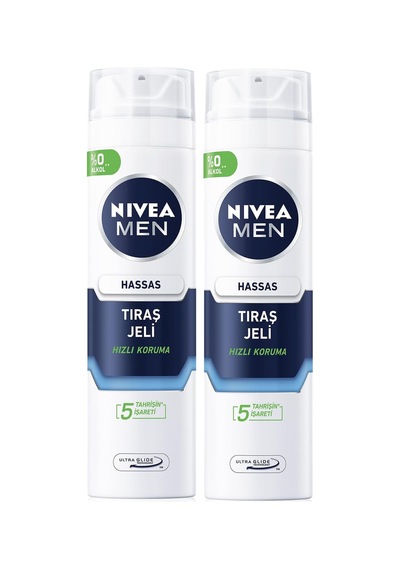 Tr Men Erkek Hassas Ciltlere Özel Tıraş Jeli 200ml, Yanma Kızarma Kuruma Engelleyici, X2 Adet