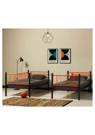 Missidea Metis Genç Çocuk Yatak Odası Metal Ranza Ve Karyola Turuncu 90x200 190 x 200 CM Missidea Metis Genç Çocuk Yatak Odası Metal Ranza Ve Karyola Turuncu 90x200 190 x 200 CM