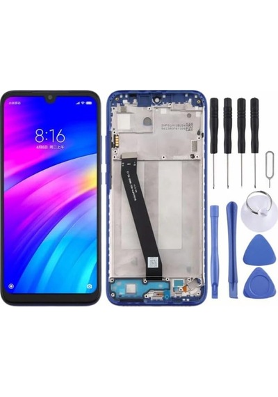 Redmi 7 Lcd Ekran Dokunmatik Mavi Çıtalı