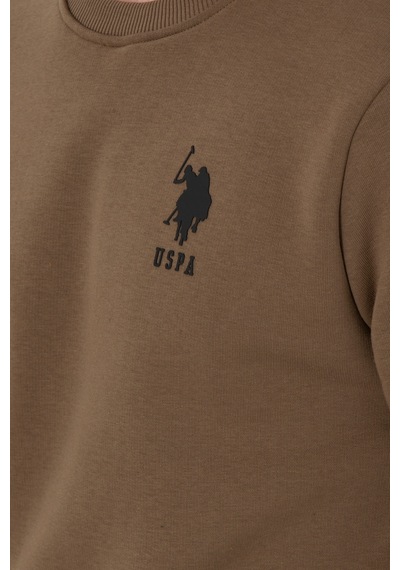 U.S. Polo Assn. Erkek Regular Fit Bisiklet Yaka Haki Sweatshirt 50292596-VR027