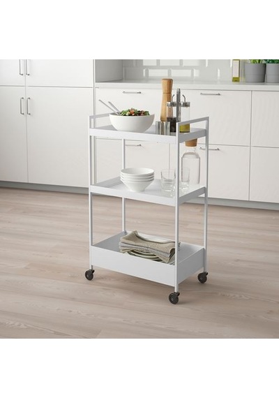 Ikea Nıssafors Servis Arabası, Beyaz, 50,5x30x83 Cm