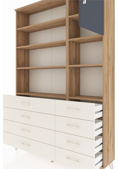 Arges Dolap 8 Raflı 8 Çekmeceli Tek Kapaklı 132x30x195 Çam-antrasit/aytaşı Antrasıt/aytası Arges Dolap 8 Raflı 8 Çekmeceli Tek Kapaklı 132x30x195 Çam-antrasit/aytaşı Antrasıt/aytası