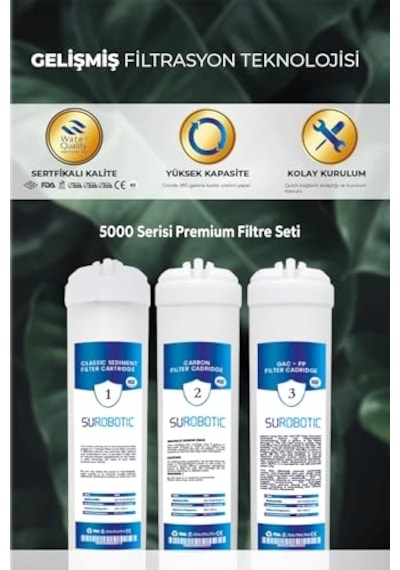 Inline Filtre Premium 5000 Serisi Yedek 3'lü Su Arıtma Cihazı Filtre Seti Diğer