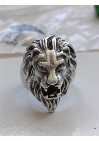 Aslan.gümüş.kaplama.yüzük.unisex